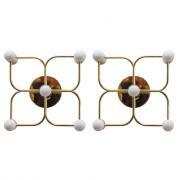 Brass Five-Light Wall Lamps by Leola, 1970