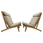 Hans Wegner High Back Lounge Chair, Model GE-375, 1960