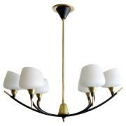 Six-Arm Chandelier by Arlus, 1950