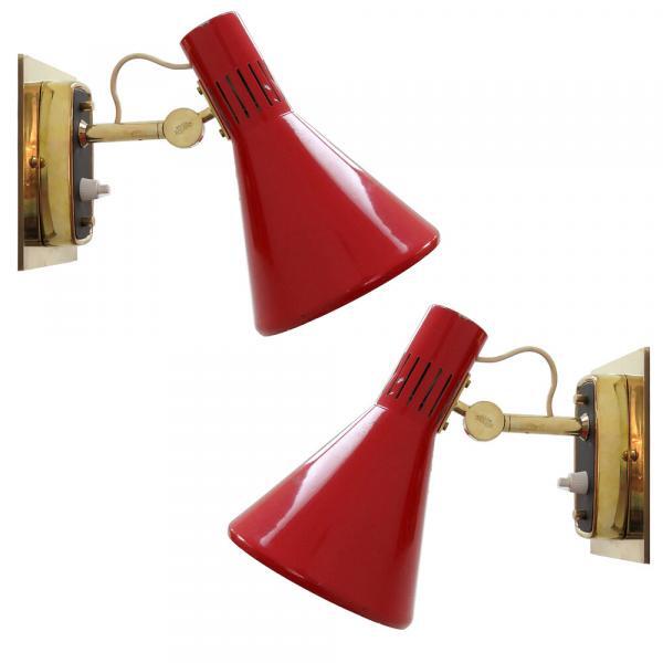 Pair of Italian Wall Lights Model 2085 by Stilnovo, 1950