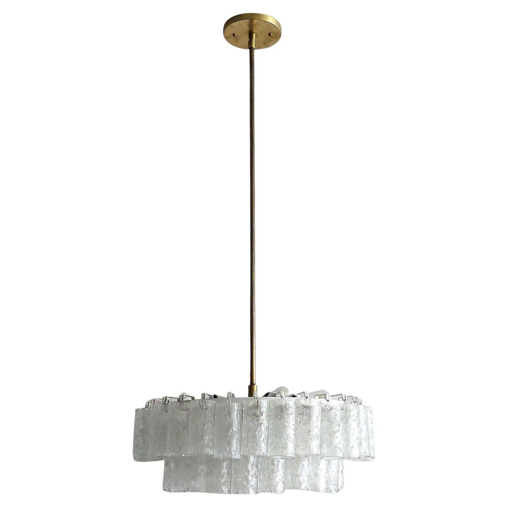 Ice Glass Chandelier by Doria Leuchten, Germany, 1960