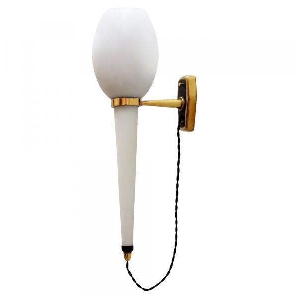 Glass Torch Wall Light by Stilnovo, 1950