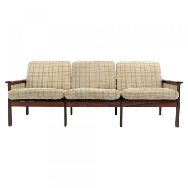 Illum Wikkelsø "Capella" Three Seater Sofa in Rosewood, 1950