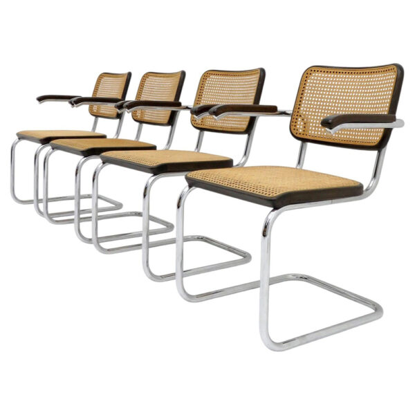 Marcel Breuer for Thonet, S64 Side Chairs, 1980